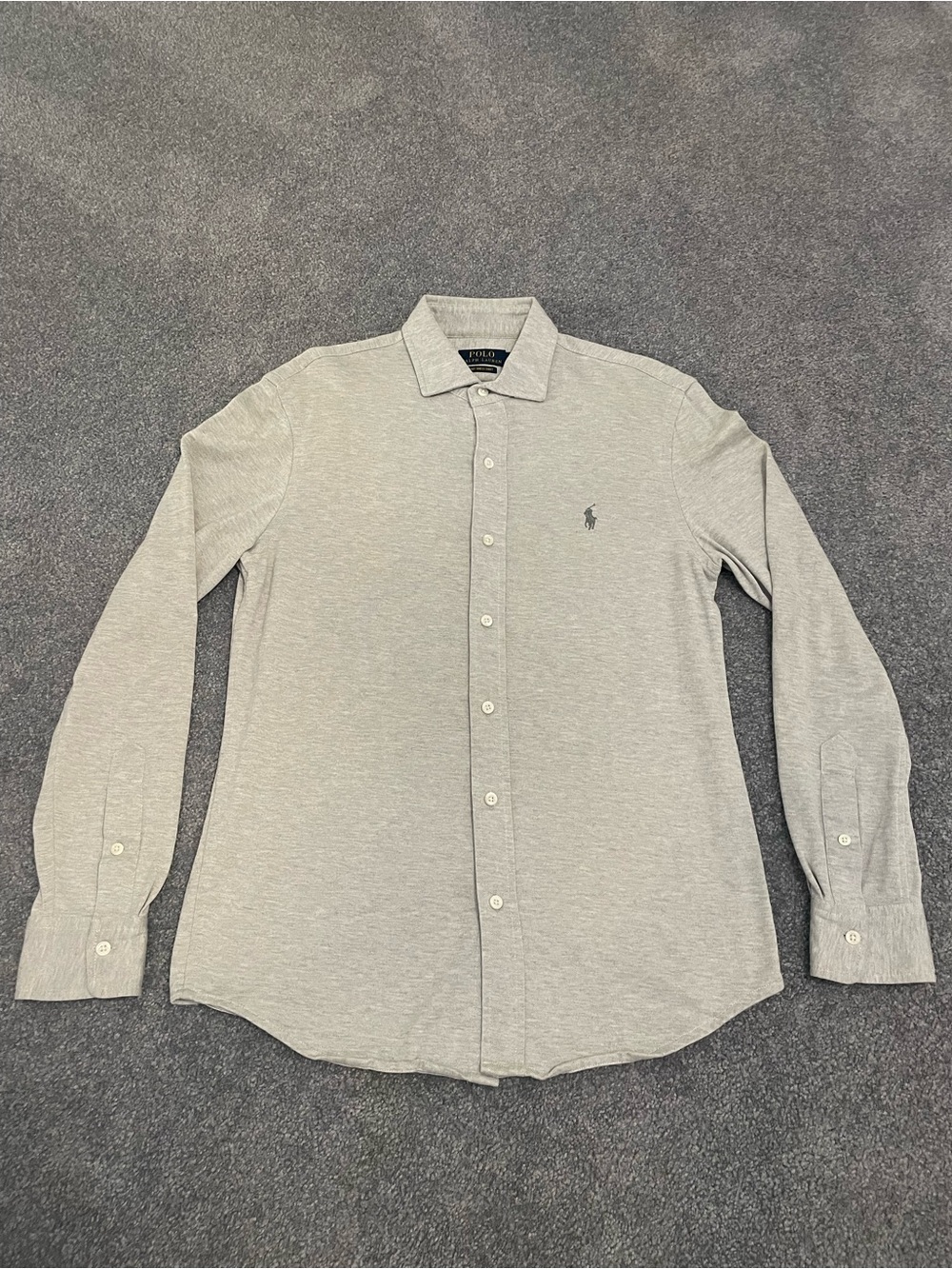 Polo by Ralph Lauren Men's Light Gray Knit Button-Down Shirt Size M